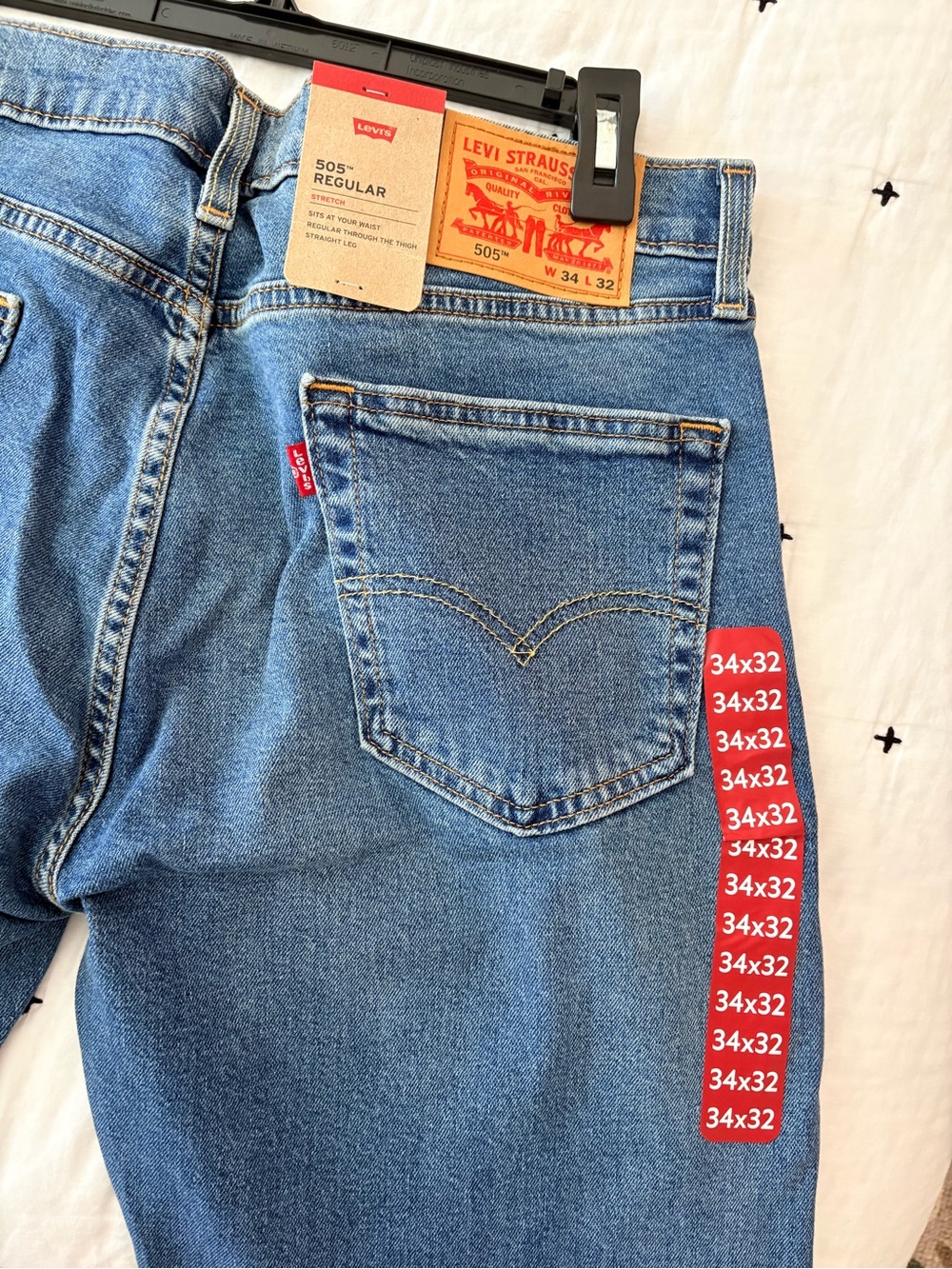 Levi 505 Regular Stretch Straight Jeans - Picture 3 of 3